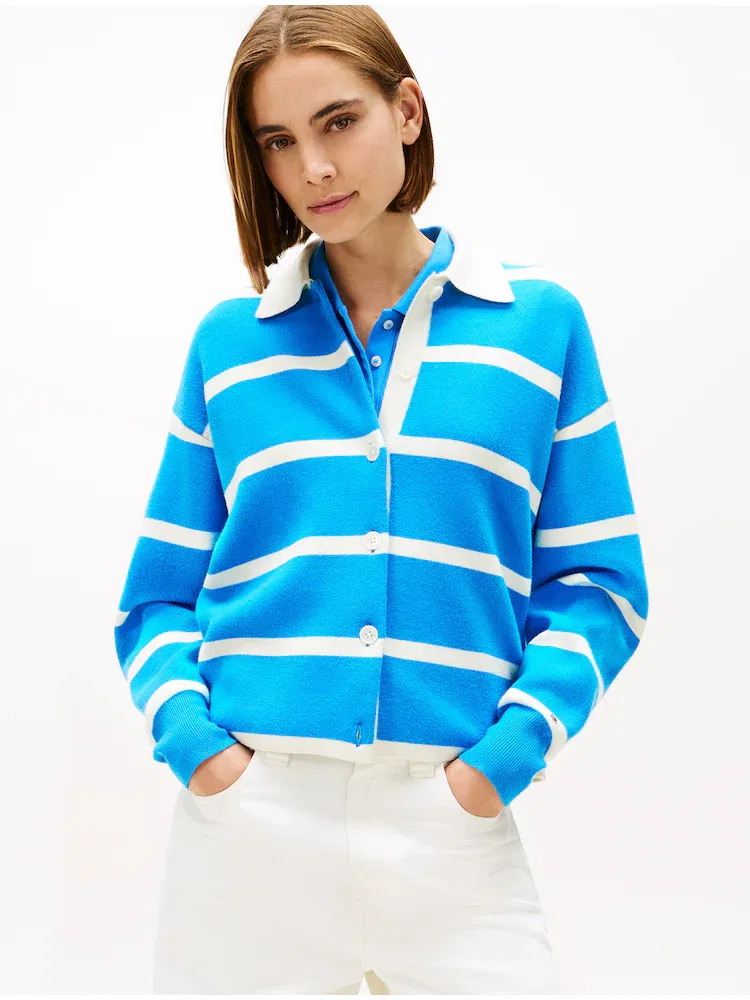 Кардиган оверсайз с полосами TOMMY HILFIGER, Blue