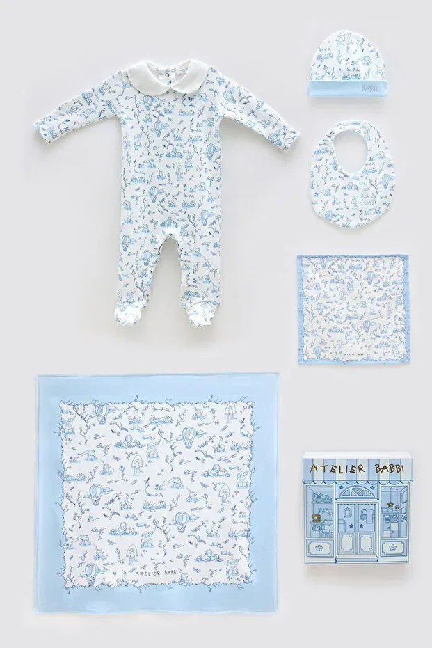 Детский комплект для новорожденных хлопковый Toile De Jouy Atelier Babbi, Blue
