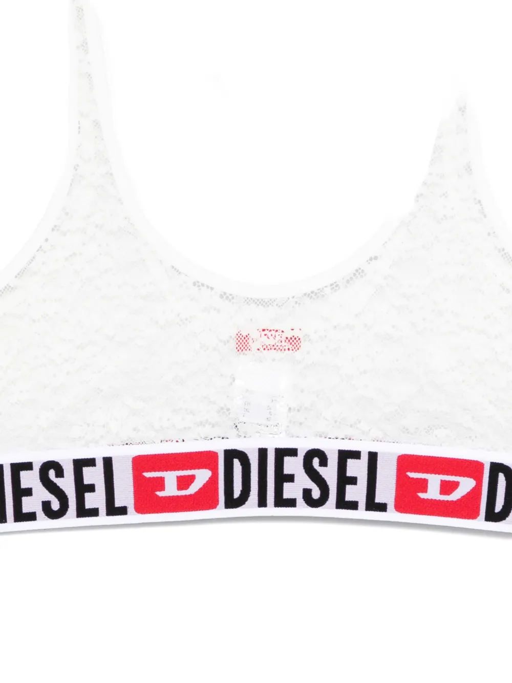 Бюстгальтер Ufsb-Oriba с кружевной лентой и логотипом Diesel, белый — фото 3