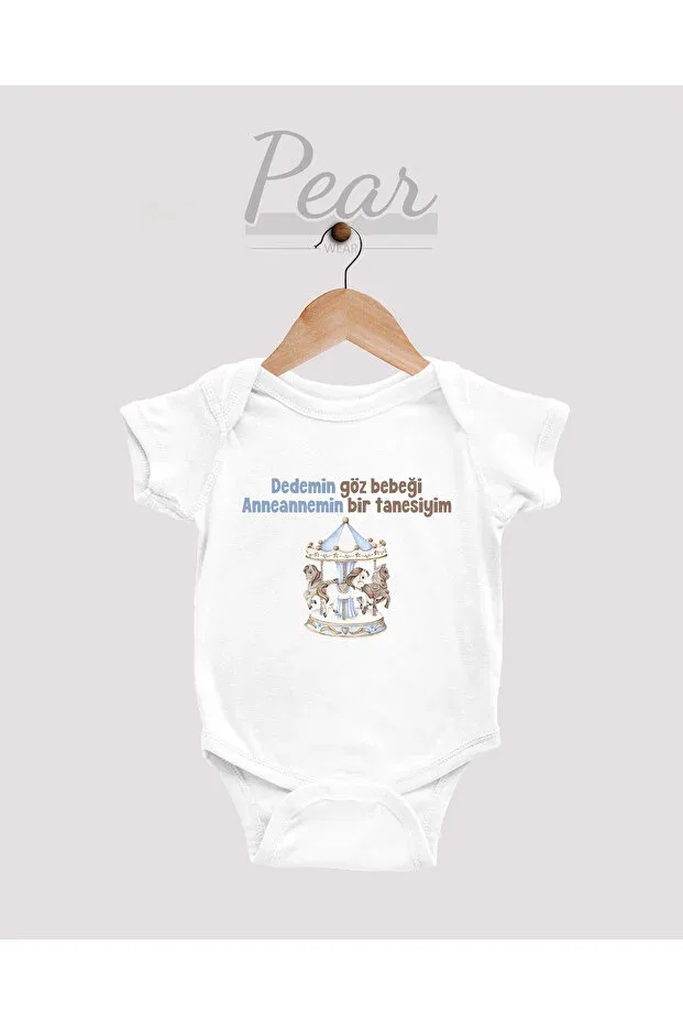 Детское боди с коротким рукавом Grandpa Grandma Baby Boy's Bodysuit Pear Wear, White