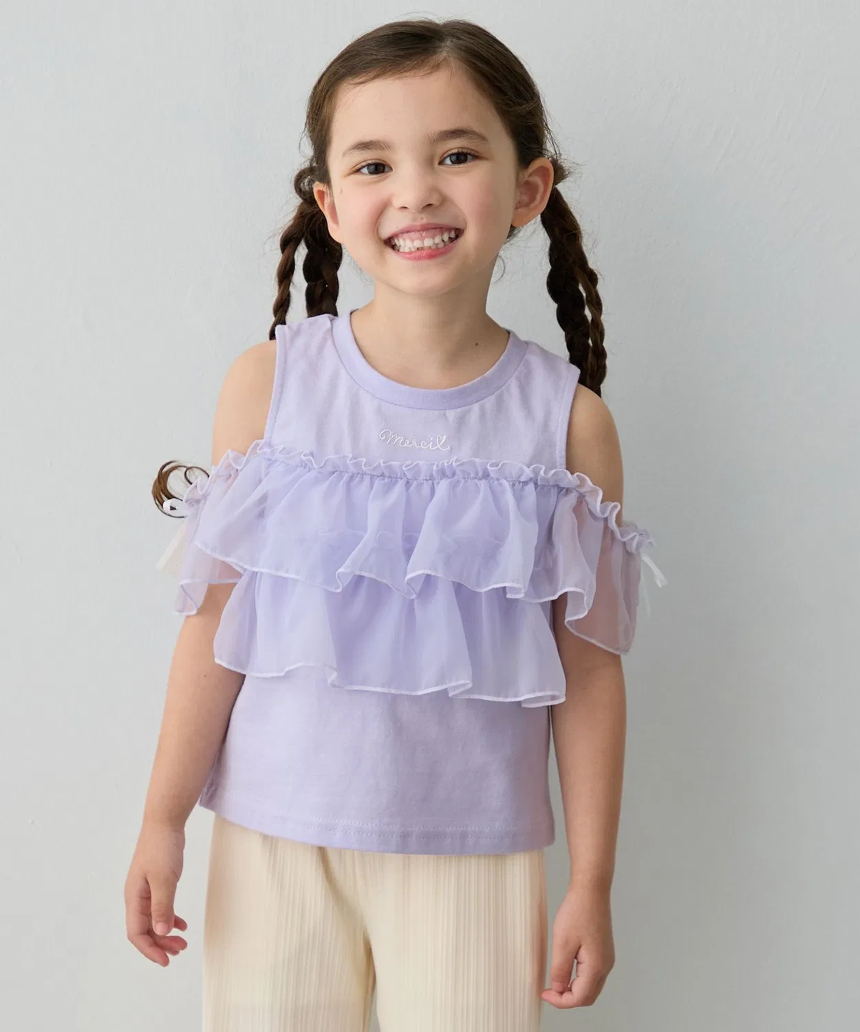 Детская футболка 3WAY с воланами и моделью Frill Dock T Shirt ANY, Sax Blue — фото 3