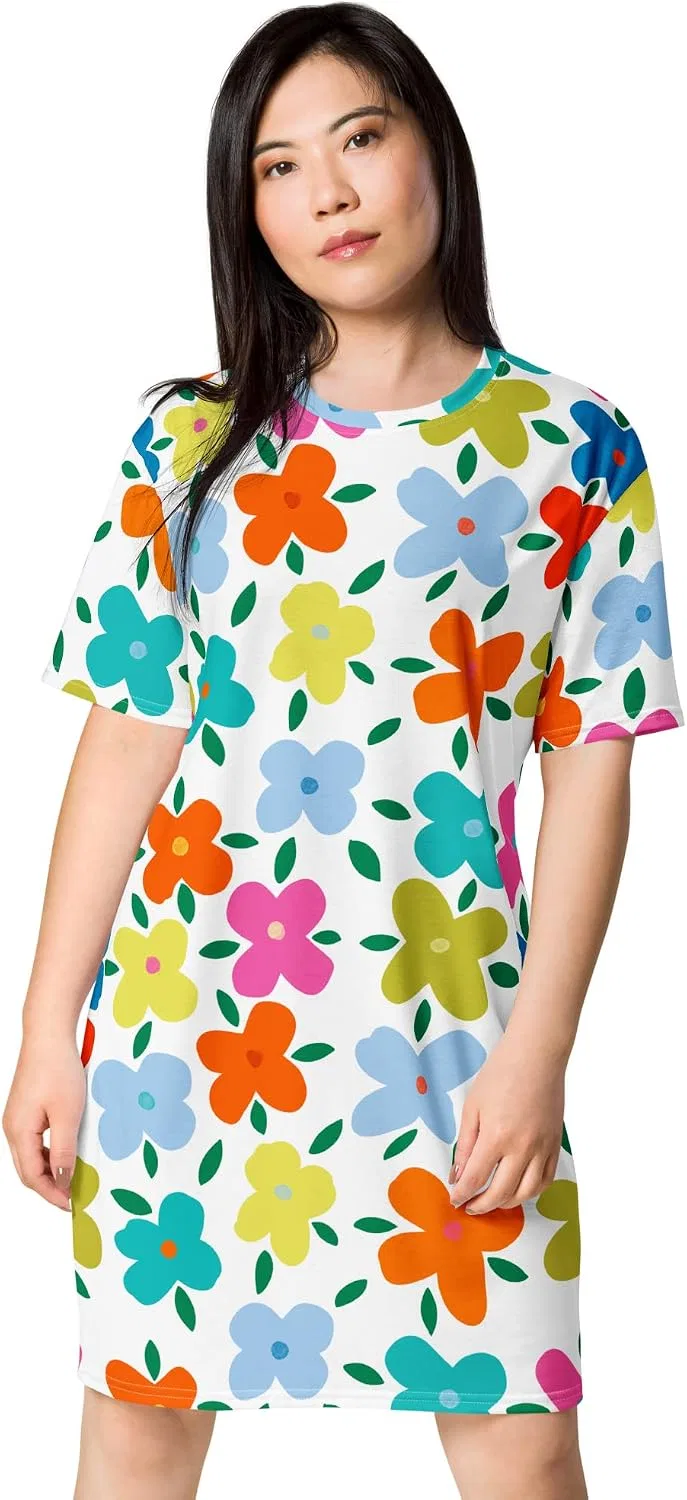 Женское платье-футболка оверсайз Graphic Custom, White