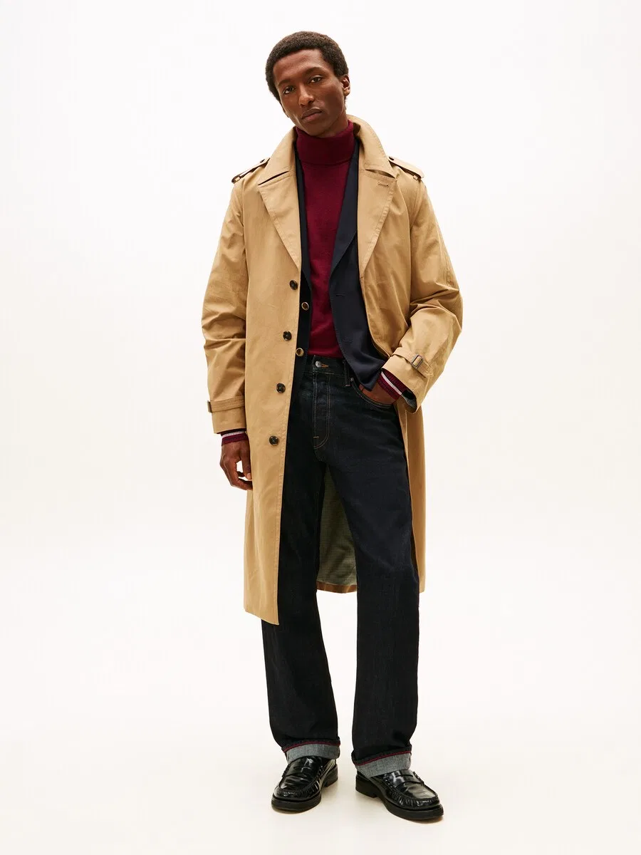 Пальто TOMMY HILFIGER Between-Seasons в стиле «Smart Casual» песочного цвета — фото 2