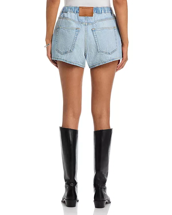 Женские шорты с завышенной талией Alexander Wang, Tinted Medium Indigo — фото 3