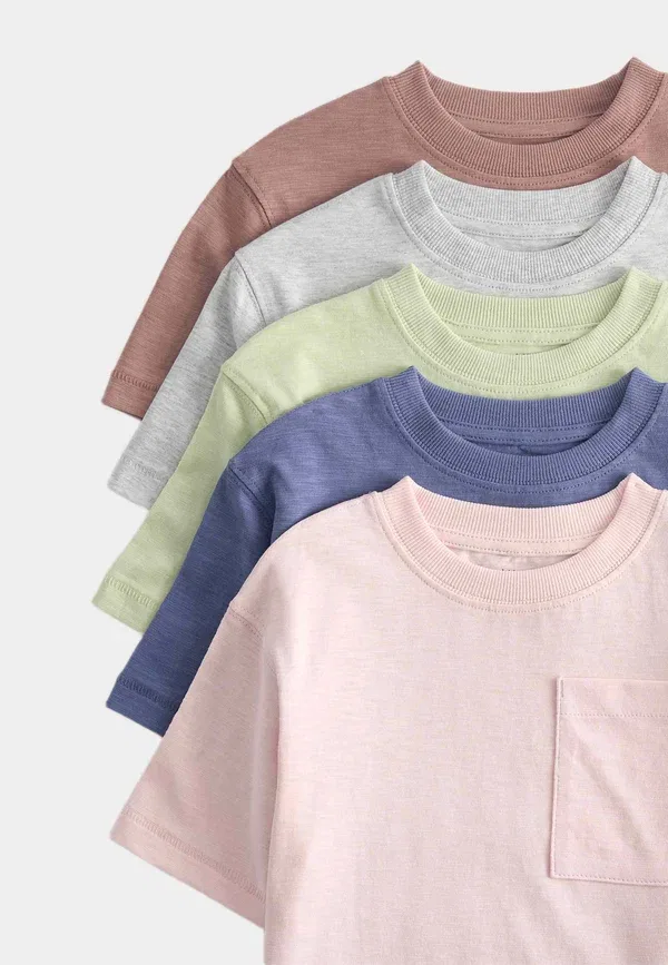 Футболка хлопковая Basic T-shirt Marks & Spencer, Pink Mix, розовый — фото 3