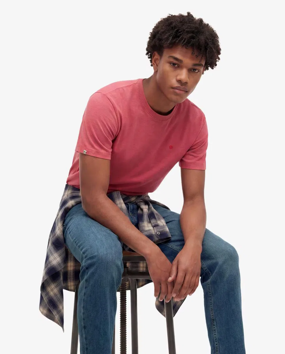Мужская футболка с вышивкой, Essential Sdco Logo, Superdry, фуксия — фото 4