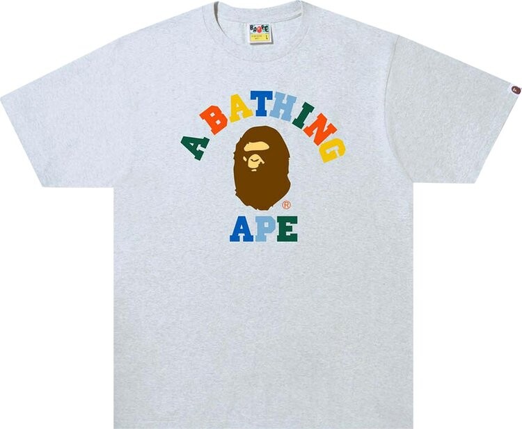 

Футболка BAPE Colors College Tee 'Grey', серый