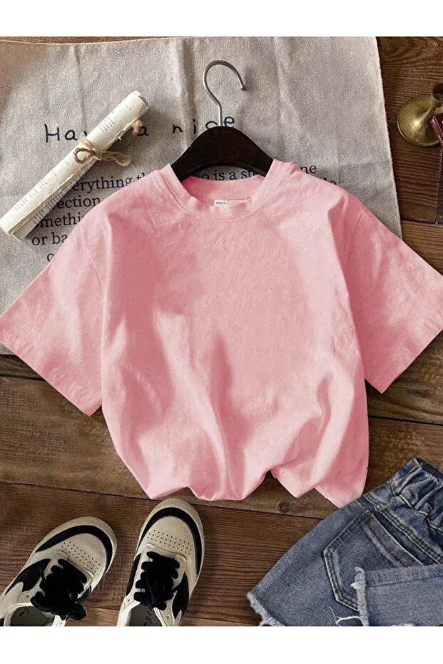 Детская футболка с принтом California Oversize Cotton T-Shirt Revasser, Pink — фото 2