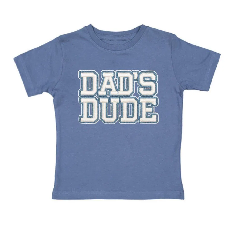 Детская футболка с коротким рукавом с принтом Dad's Dude Patch Sweet Wink, Indigo