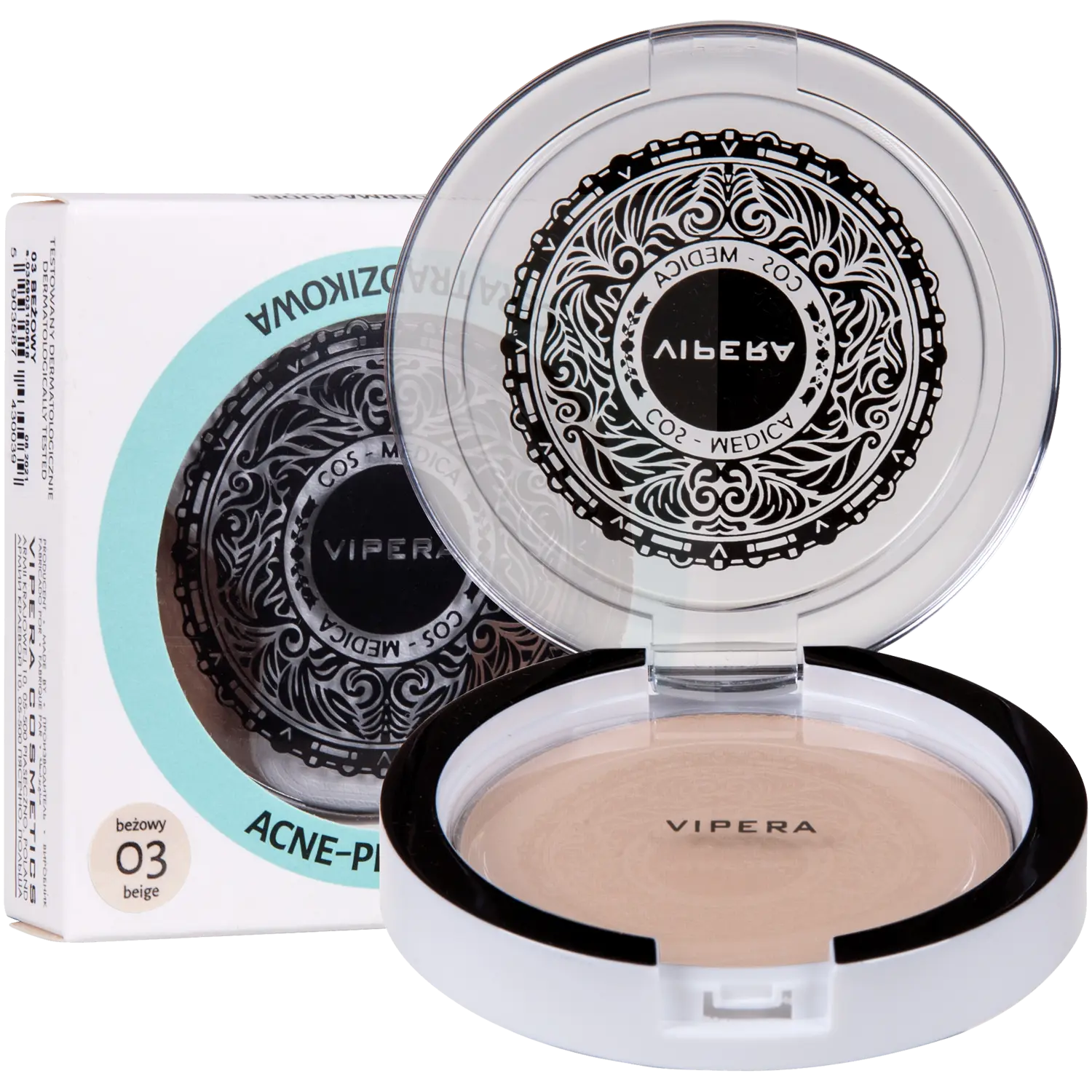 

Vipera Derma бежевая прессованная пудра для лица 03, 13 г