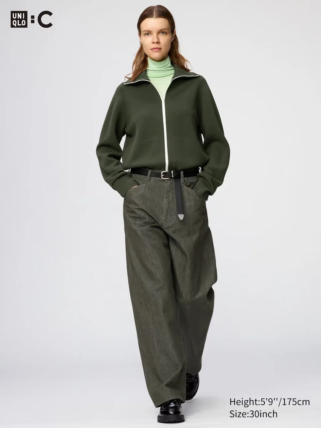 Джинсы Uniqlo, бочкообразный крой, черный — фото 3