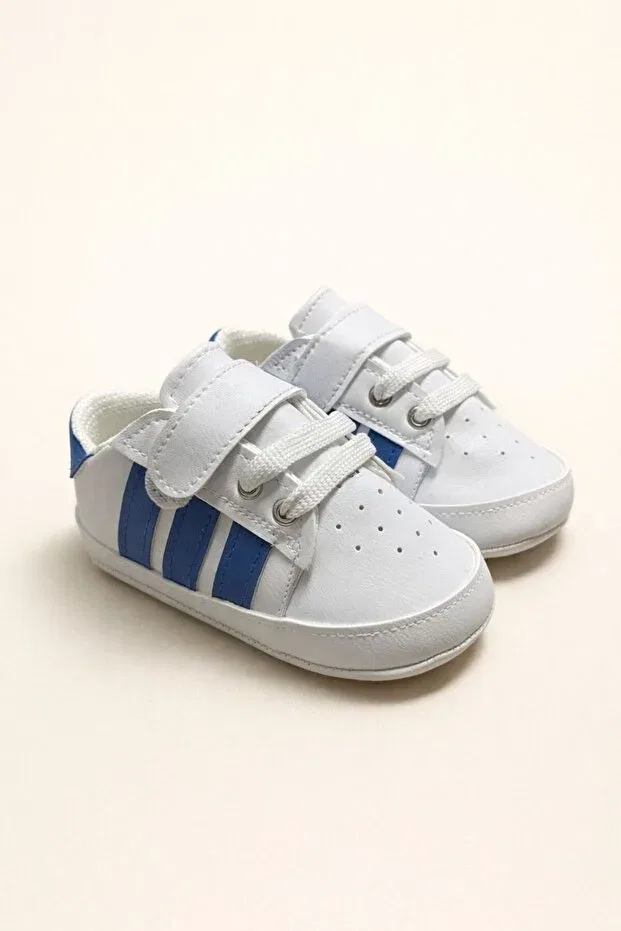 Детские туфли для девочек с принтом Minissa, White Navy Blue — фото 2