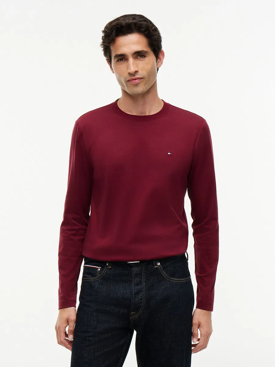 Футболка TOMMY HILFIGER бордового цвета — фото 2