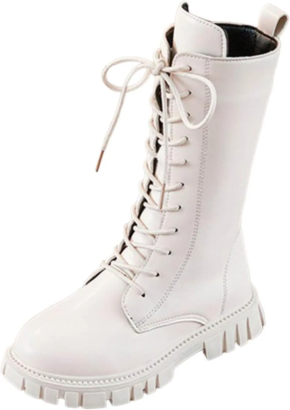 Детские ботинки для девочек на шнуровке с боковой молнией Cowgirl Riding Booties, White