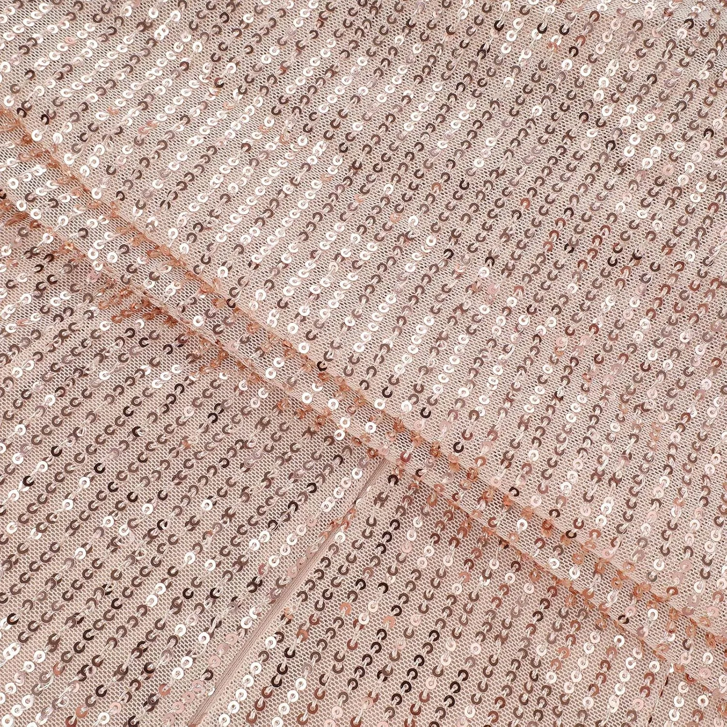 Вечернее платье с пайетками русалка с длинным рукавом, Rose Gold — фото 4