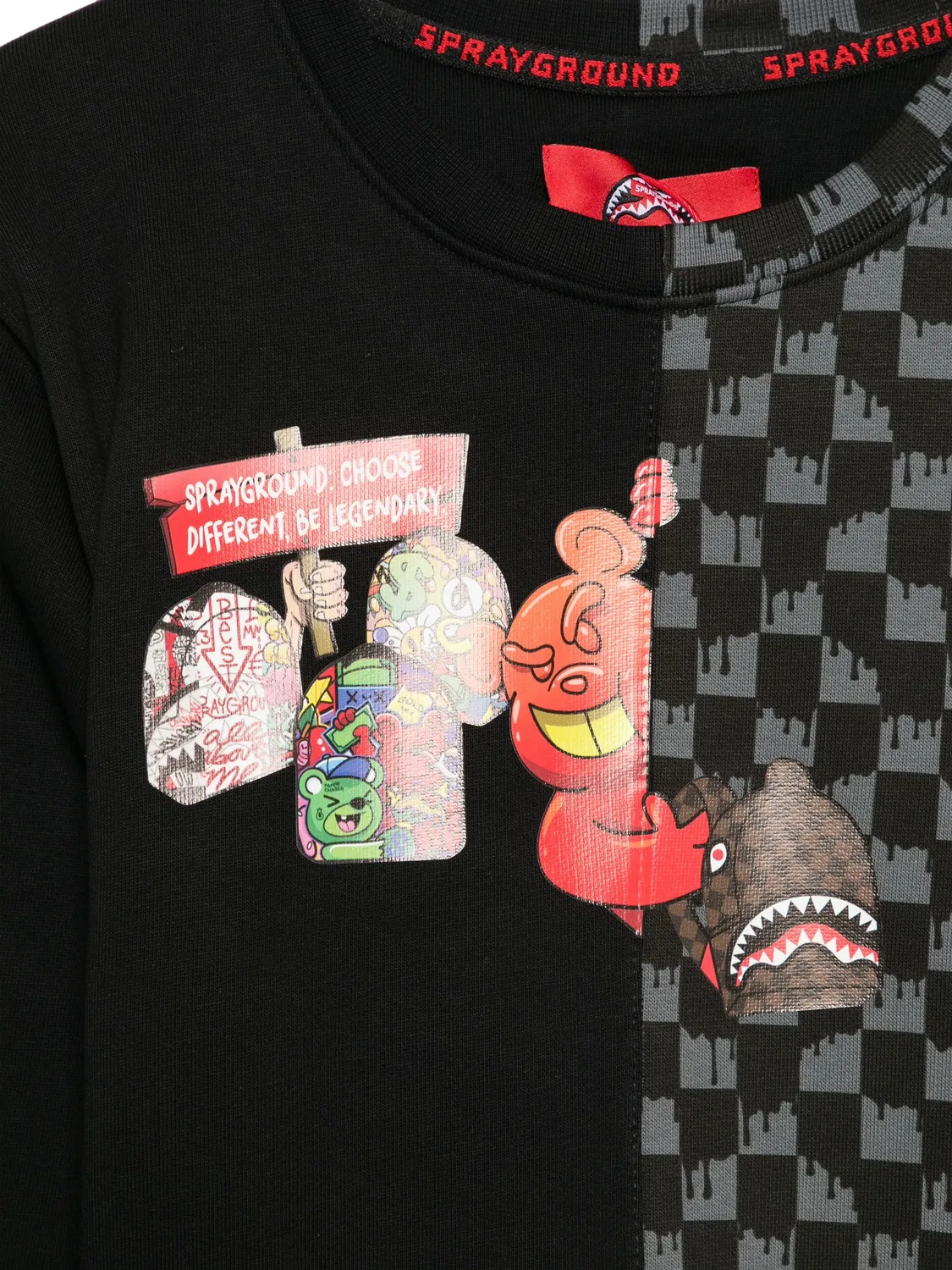 Свитшот с клетчатым принтом Sprayground, черный — фото 2