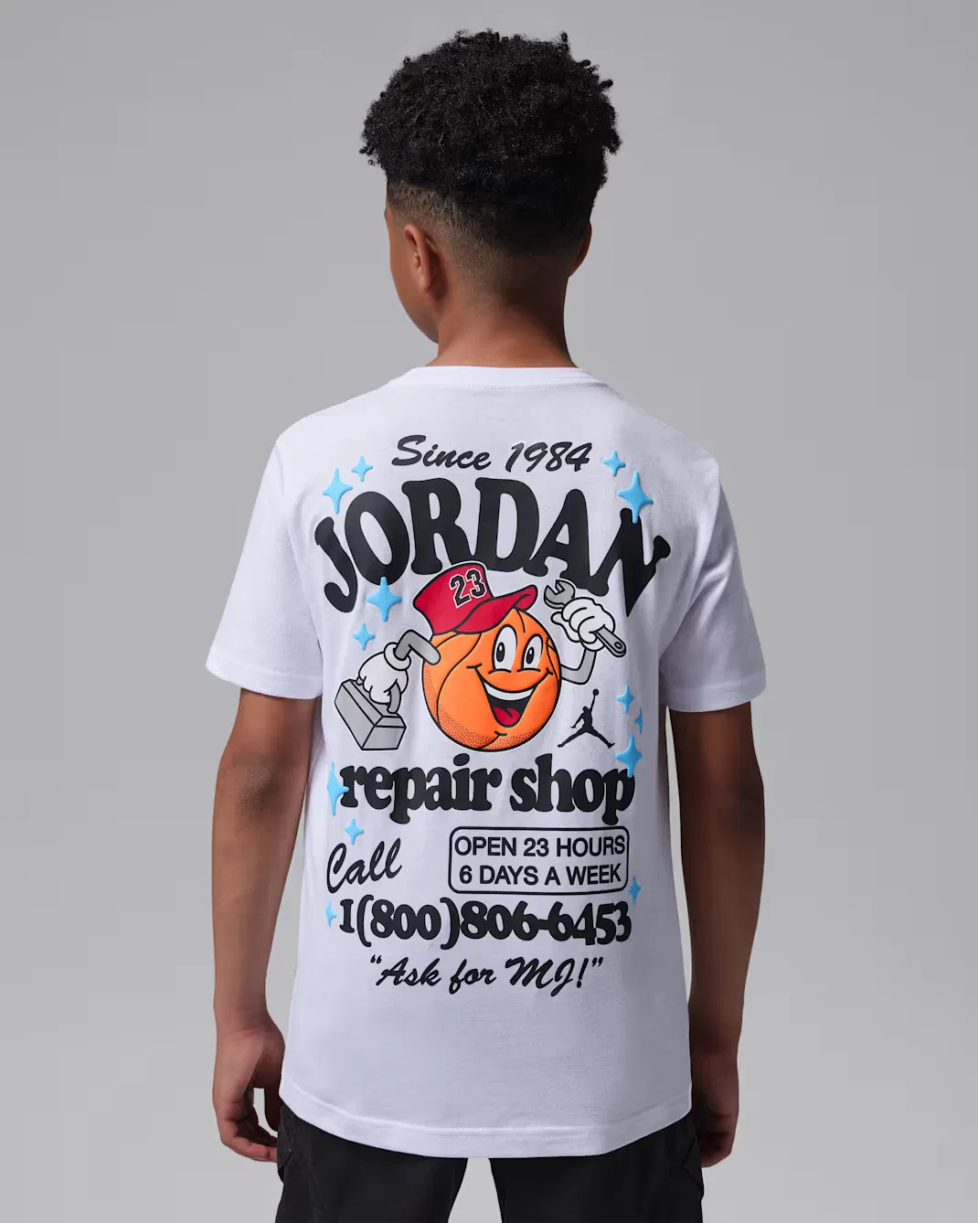 Детская футболка "Мастерская ремонта Майкла Джексона" Jordan, White — фото 2