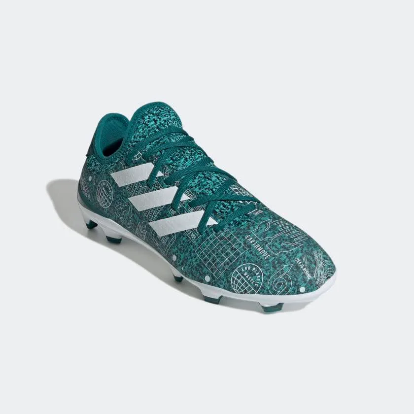 Футбольные бутсы Adidas Gamemode Knit для взрослых унисекс, для твердого грунта, белый/зеленый — фото 4
