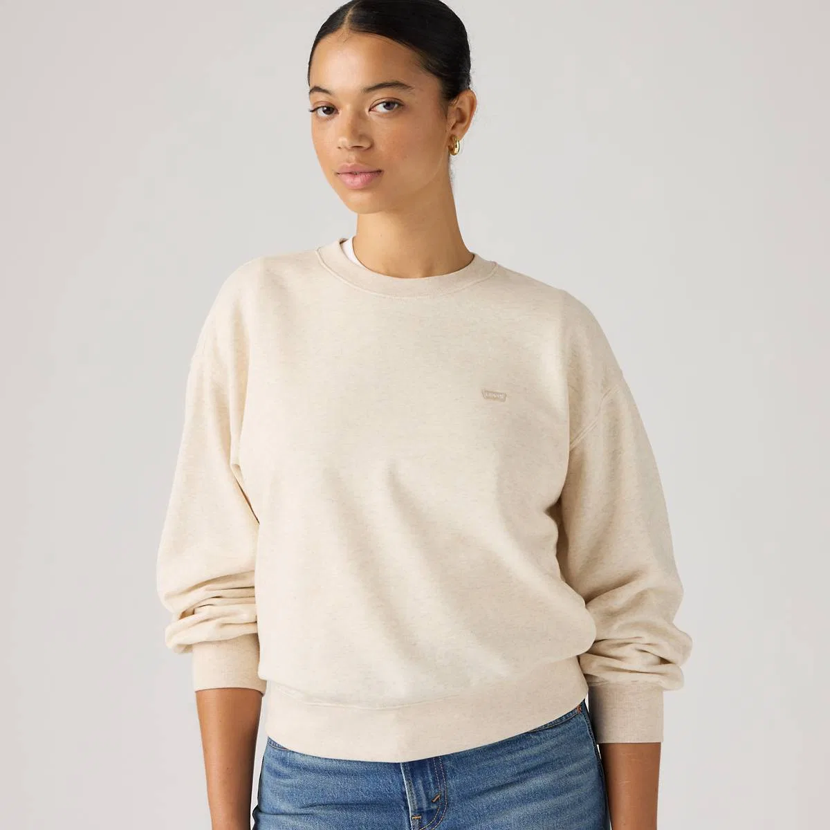 Повседневная толстовка с круглым вырезом Levi's, Oatmeal Heather - White