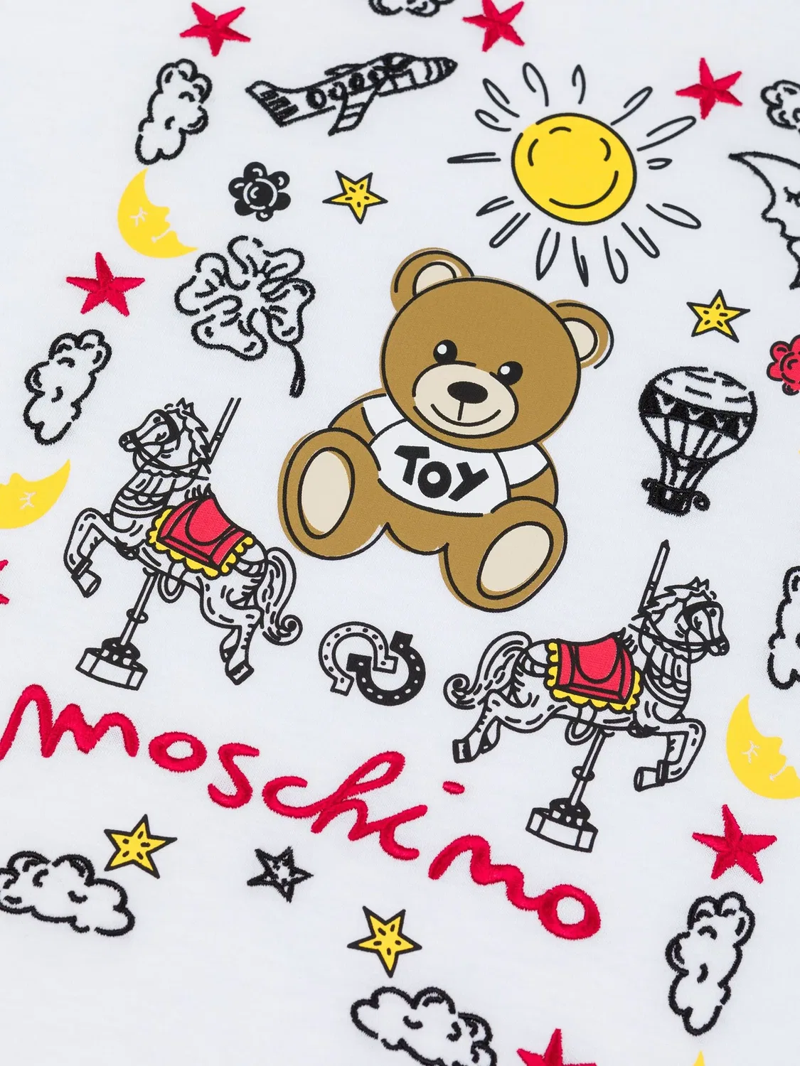 Футболка с вышитым логотипом Moschino, белый — фото 2