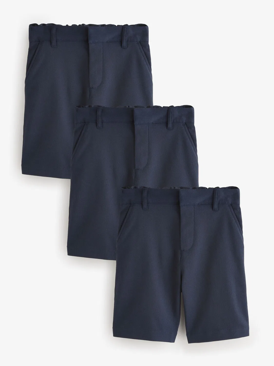 Шорты школьные, 3 шт, на регулируемом поясе Clarks, синие