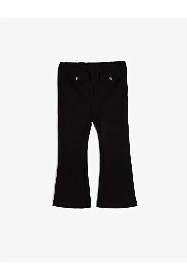 Детские леггинсы для девочек с фасоном клеш Koton, Black