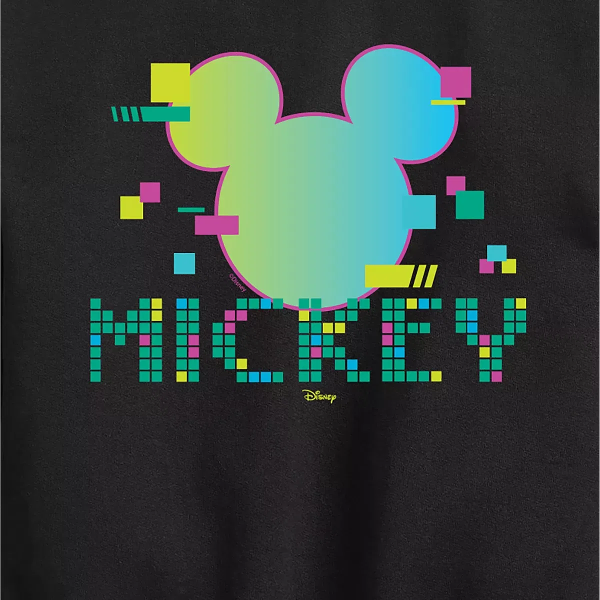 Детский свитшот с принтом 8 Bit Mickey Disney, Black — фото 2