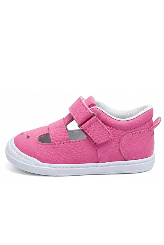 Детские ботинки для новорожденных с липучкой Handmade first step baby shoes Joy Colours, Pink — фото 3