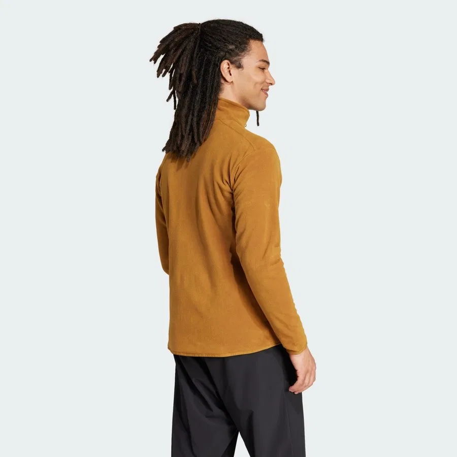 Флисовая куртка-худи с полной застежкой-молнией, модель Multi Essentials, adidas, Бронзовый — фото 2