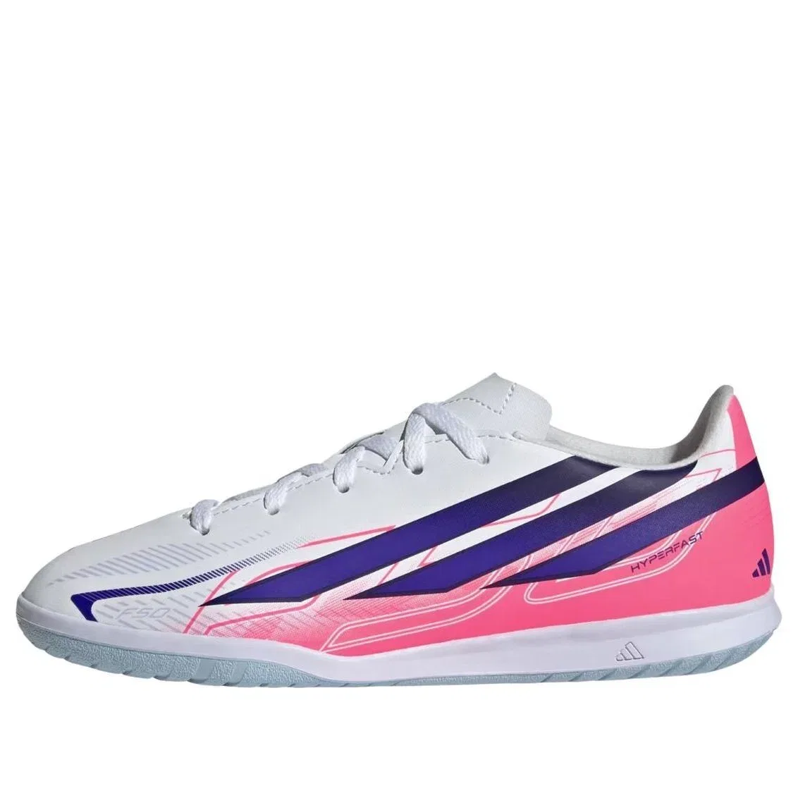 Детские кроссовки для футбола с шнуровкой F50 Hyperfast Adidas, белый