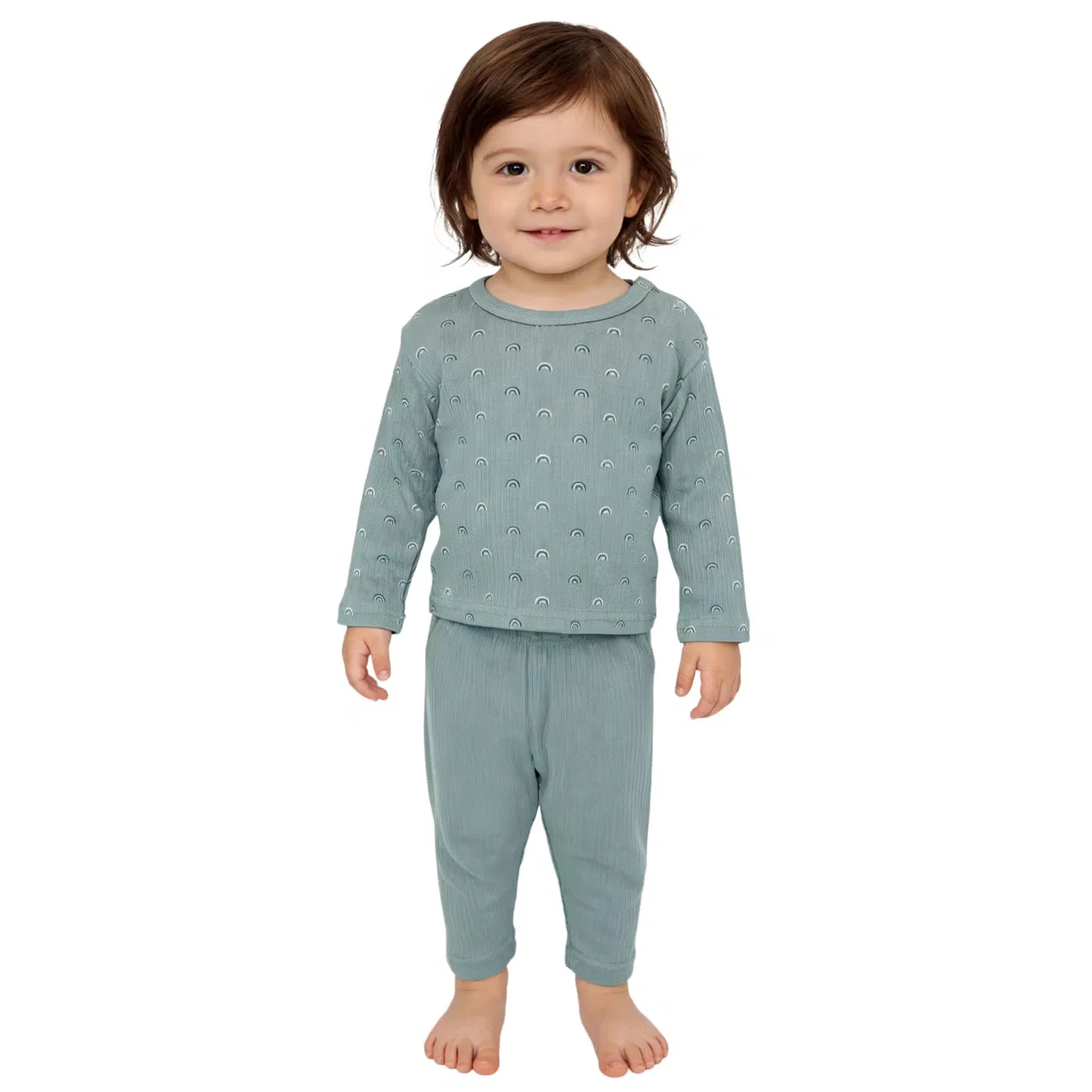 Комплект футболка с длинным рукавом и пижама Babies Basic, зеленый