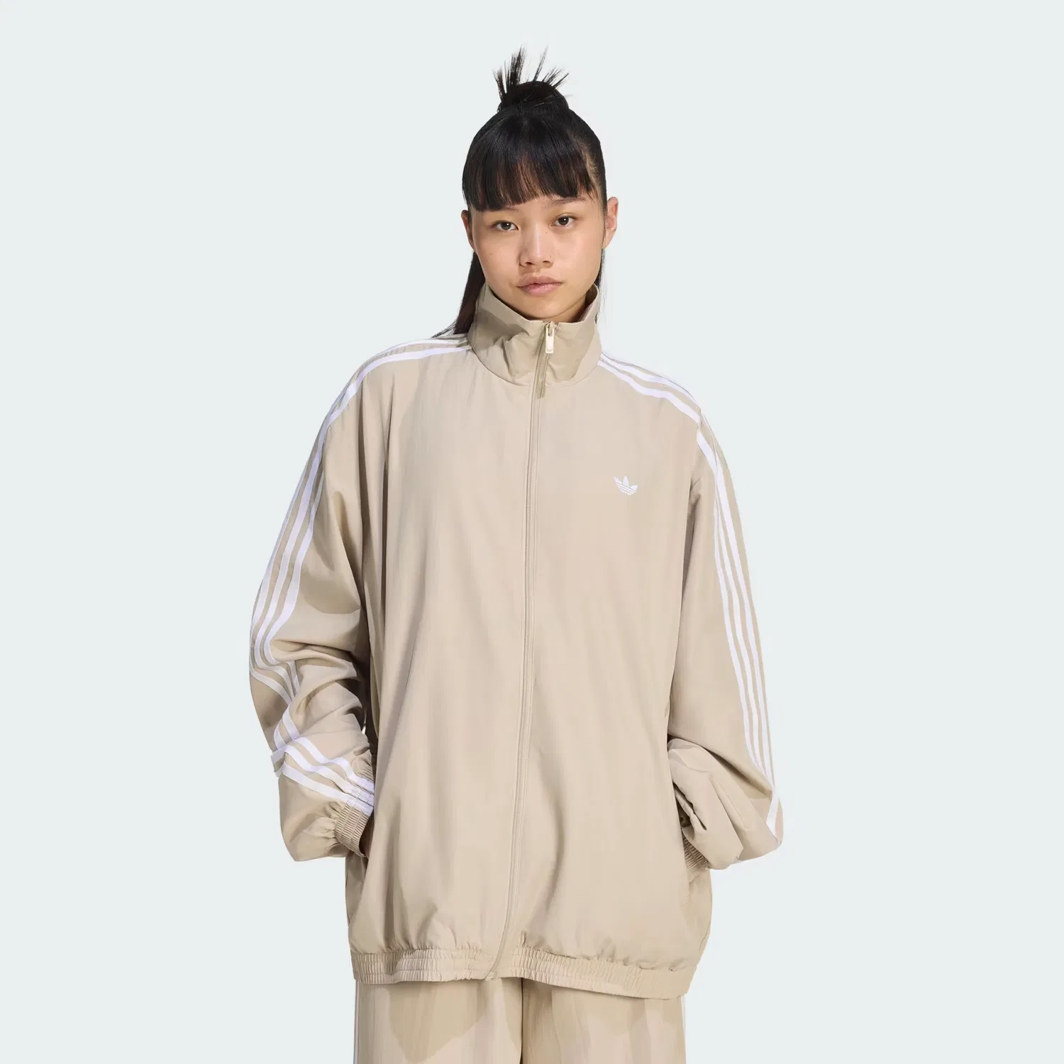 Женская олимпийка на молнии Firebird Adilenium Adidas Originals, хаки/белый
