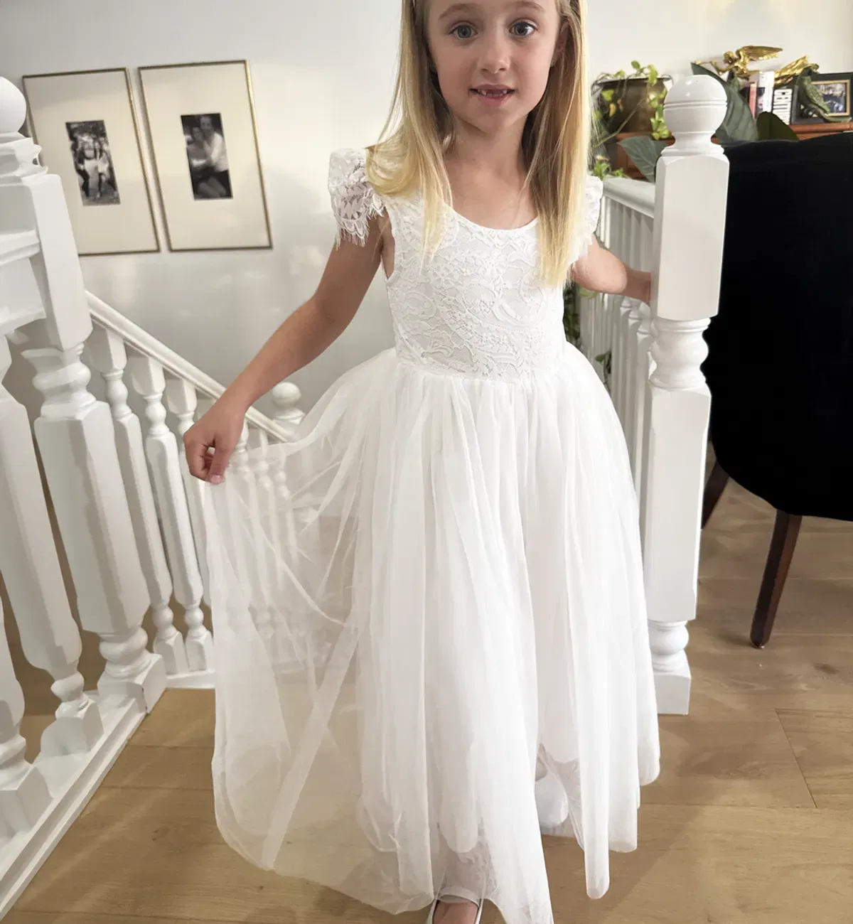 Детское платье для девочек с принтом Blossom Lilly + Bo, Natural — фото 3