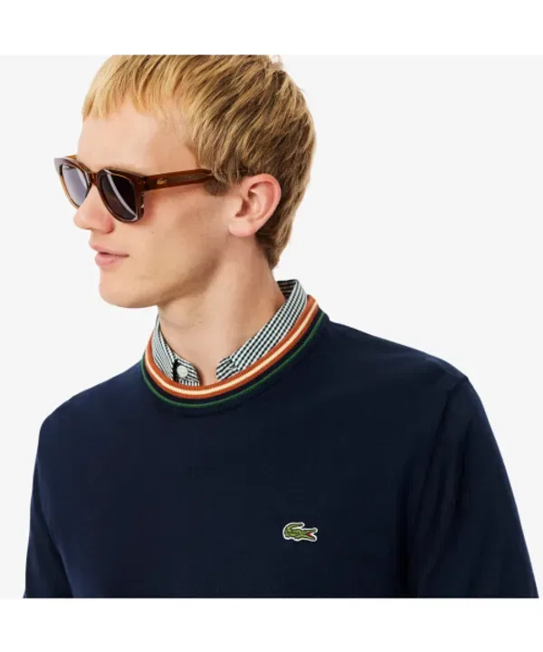 Свитер мужской хлопковый кружевной воротник Lacoste — фото 2