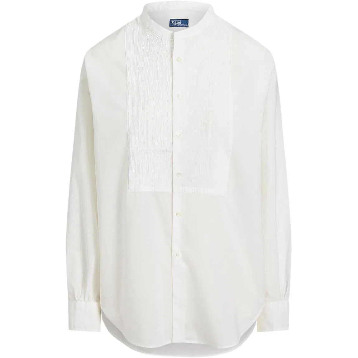 Женская рубашка с воротником-стойкой, прямого кроя, Ralph Lauren, White