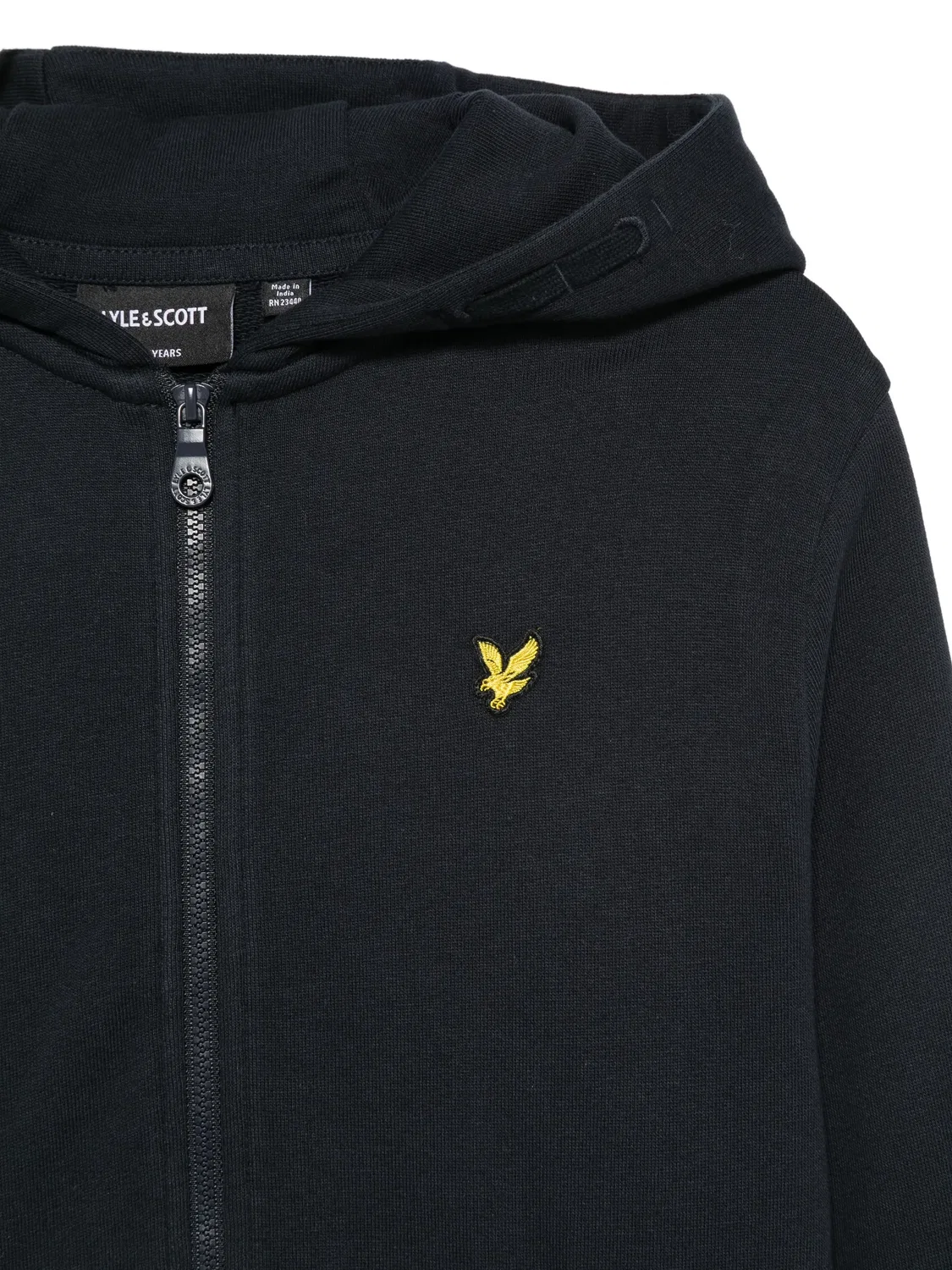 Худи на молнии синее хлопковое Lyle & Scott, синий — фото 2