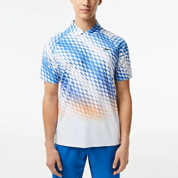 Мужское поло LACOSTE Djokovic Collaboration, Blue/YI5 — фото 4