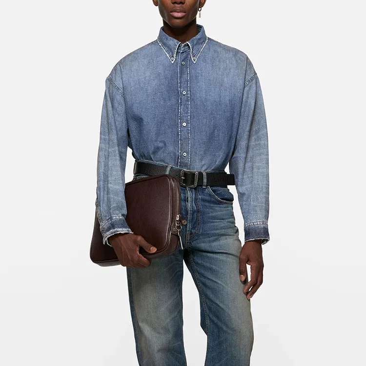 Мужская рубашка Medium Blue Acne Studios — фото 4