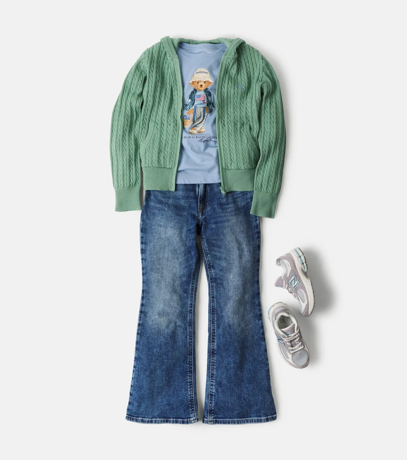 Вязаный кардиган с капюшоном Polo Ralph Lauren Kids, зеленый — фото 2