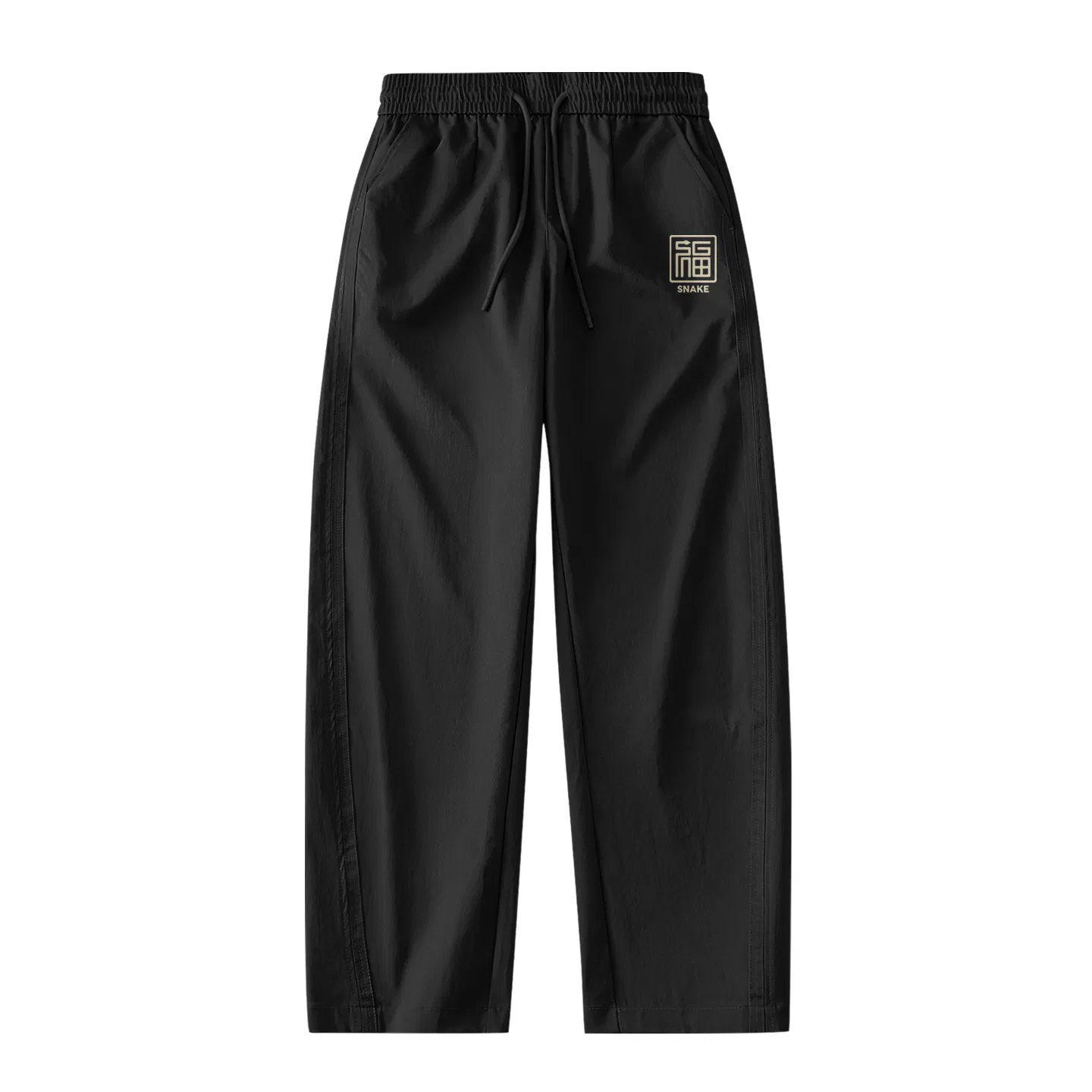 Детские повседневные брюки прямого кроя с боковой полосой MINISO, Black Side Stripe Leg Lengthening