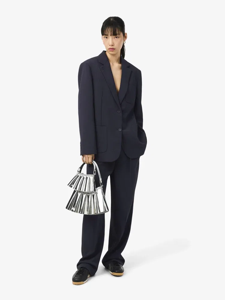 Жакет LACOSTE Iconic Fluid Pique Blazer, Relaxed Fit, Navy — фото 4
