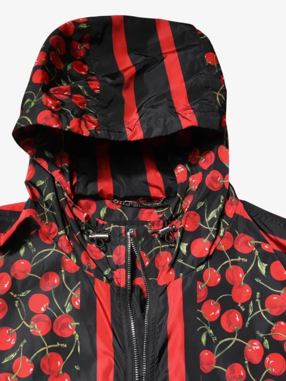 Куртка с капюшоном с вишневым принтом DOLCE & GABBANA, черный — фото 4