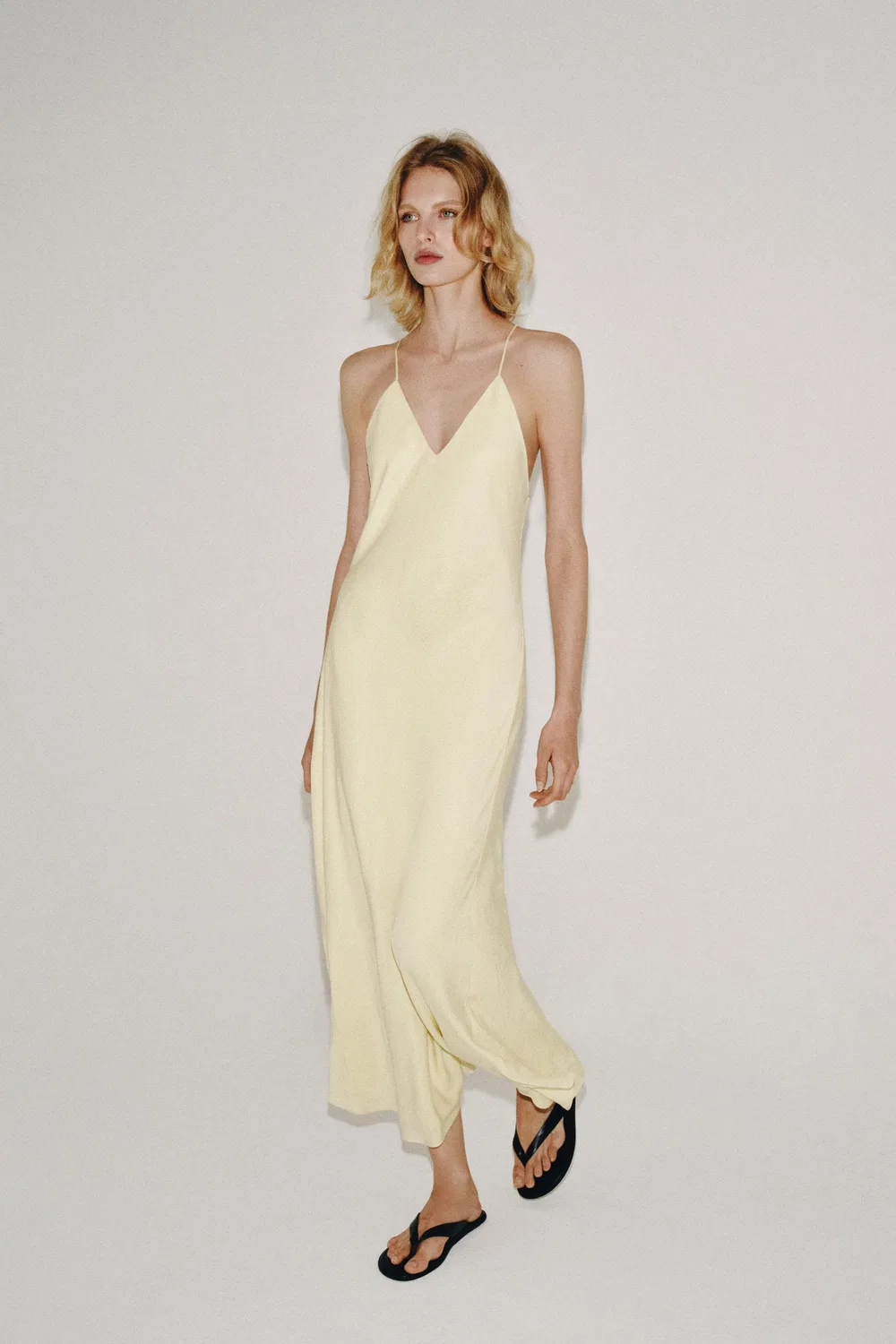 Платье-комбинация из коллекции ZW ZARA, Pastel yellow