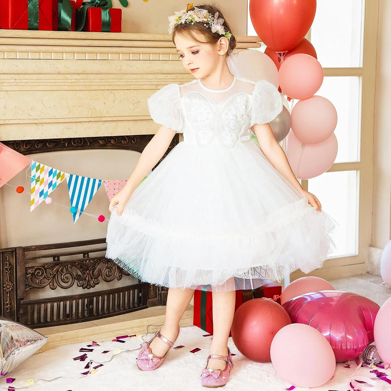 Детские туфли для девочек с блестками Princess Mary Jane Furdeour, Pinkbrilliant — фото 3