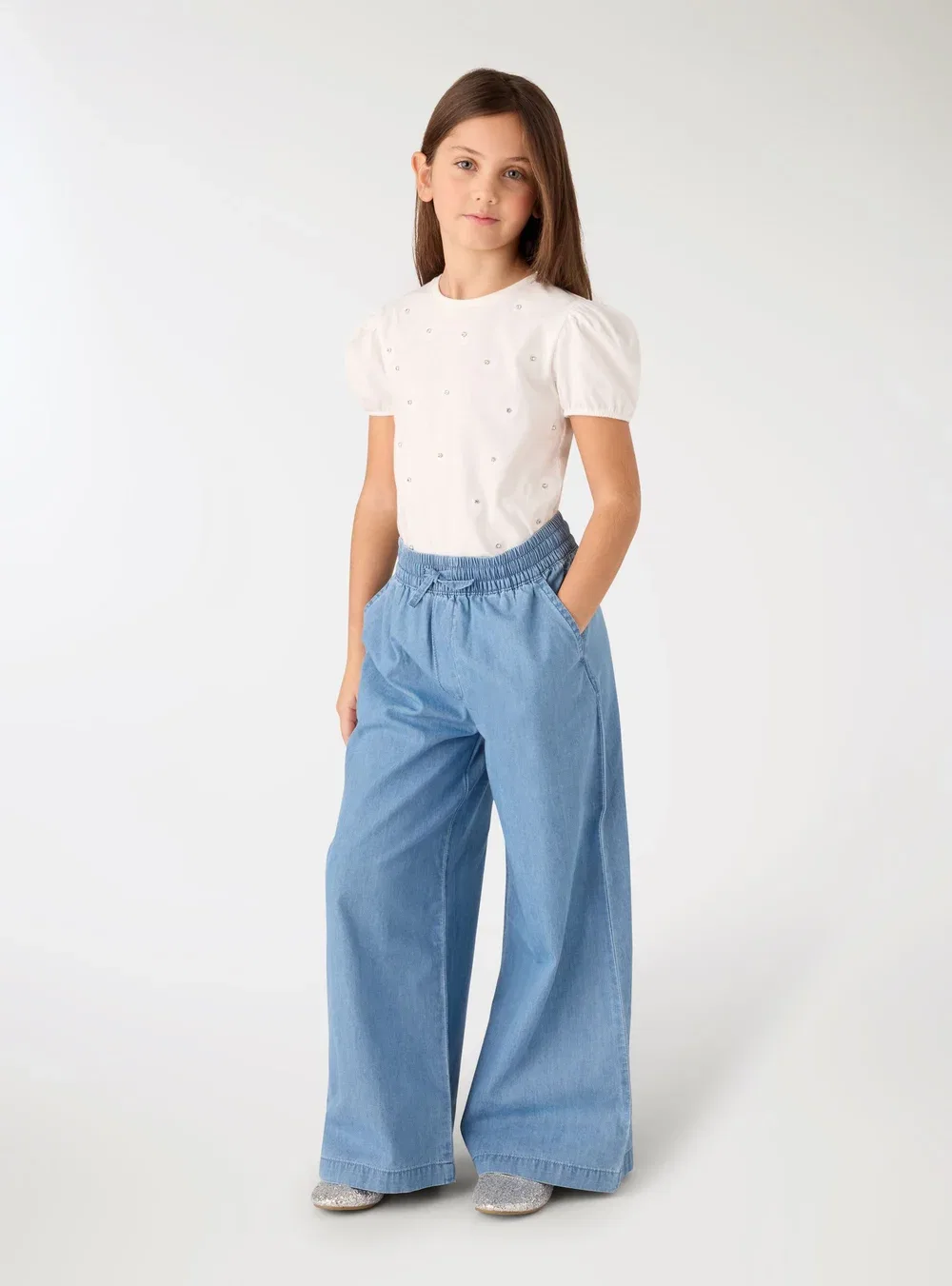 Leg con coulisse - расклешенные джинсы Terranova, Var Blu Denim Medio