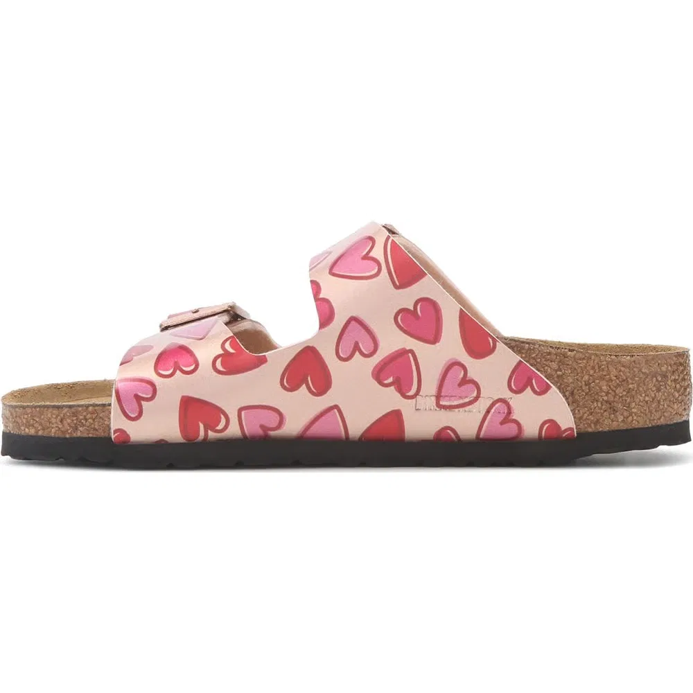 Детские сандалии Arizona с анатомической стелькой для малышей Birkenstock, Rose Gold Hearts — фото 3