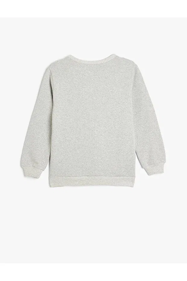 Детские свитшот для мальчиков с принтом Tiger Embossed Printed Raised Koton, Gray — фото 2