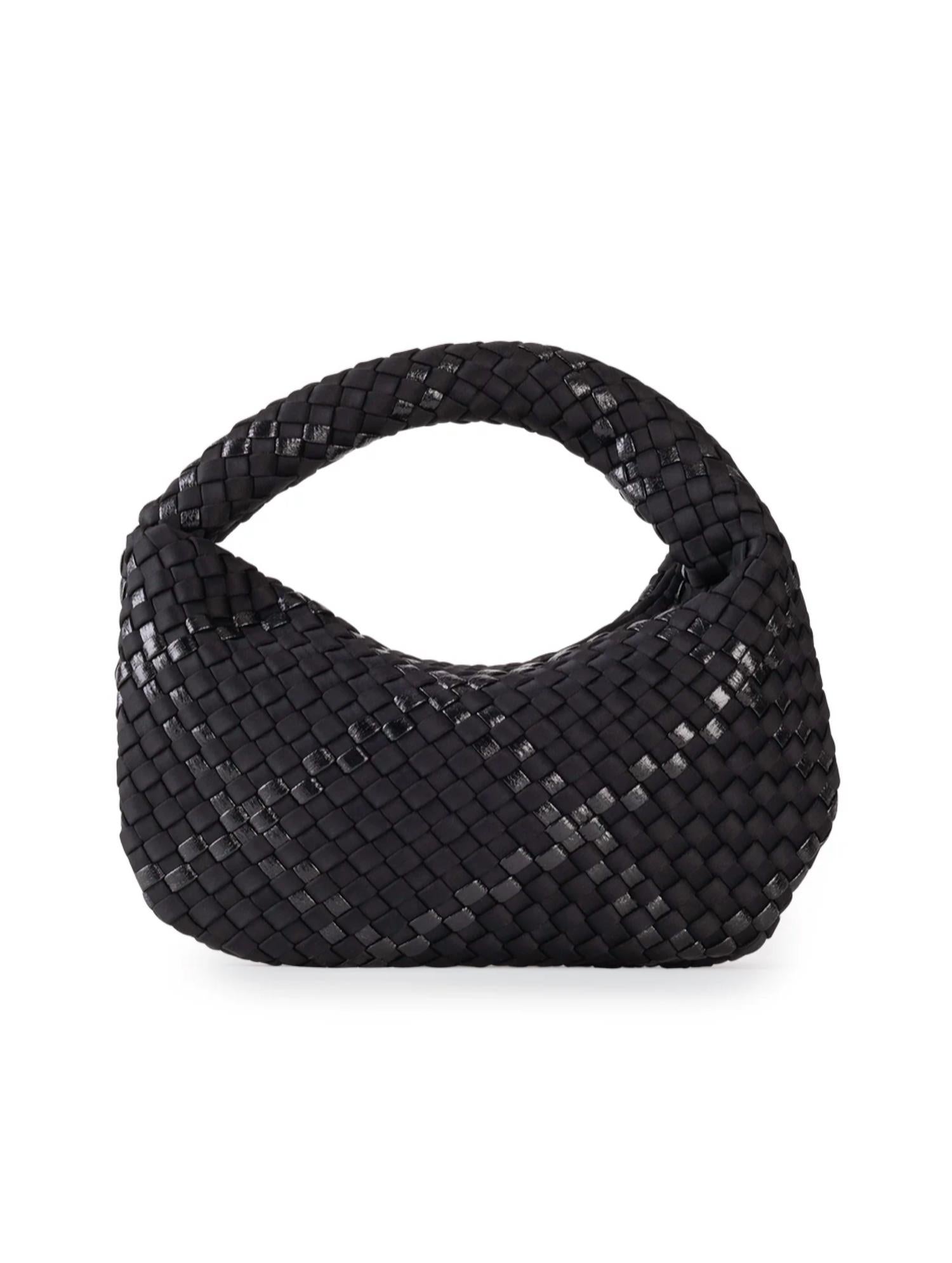 

Сумка-хобо Carrie Woven Mini в цвете Noir Black/black Metallic HAUTE SHORE