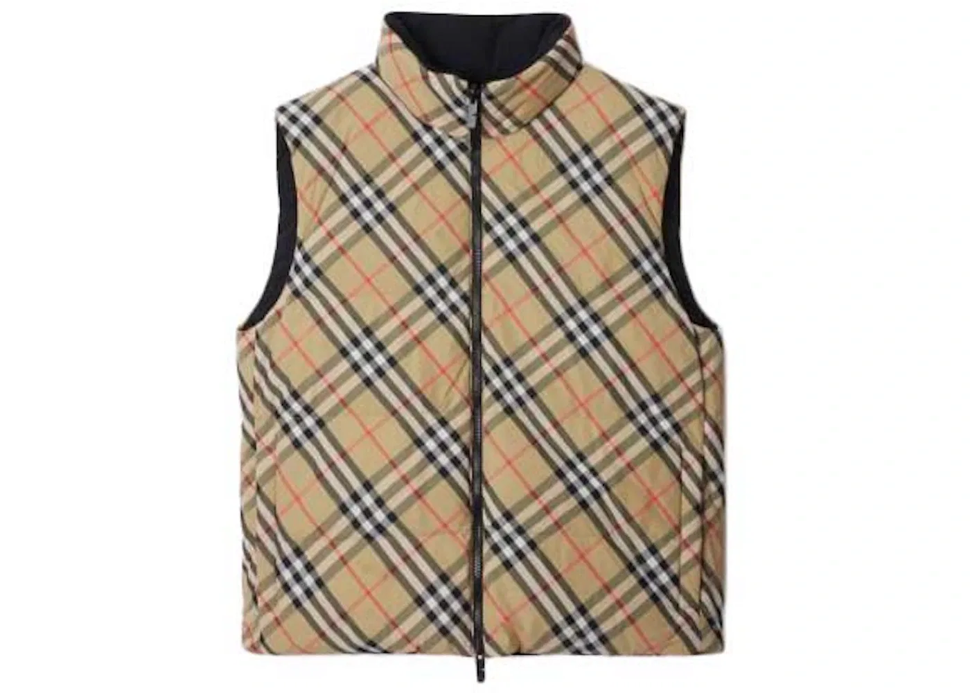 Мужской жилет с капюшоном из нейлона с клетчатым принтом Burberry, Sand Ip Check