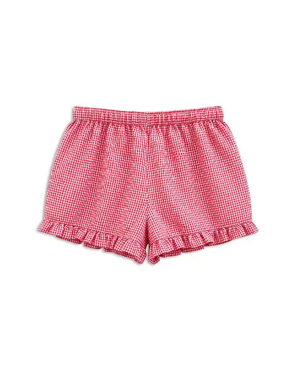 Детские шорты для девочек с принтом Annabelle KatieJ NYC, Red Gingham — фото 2
